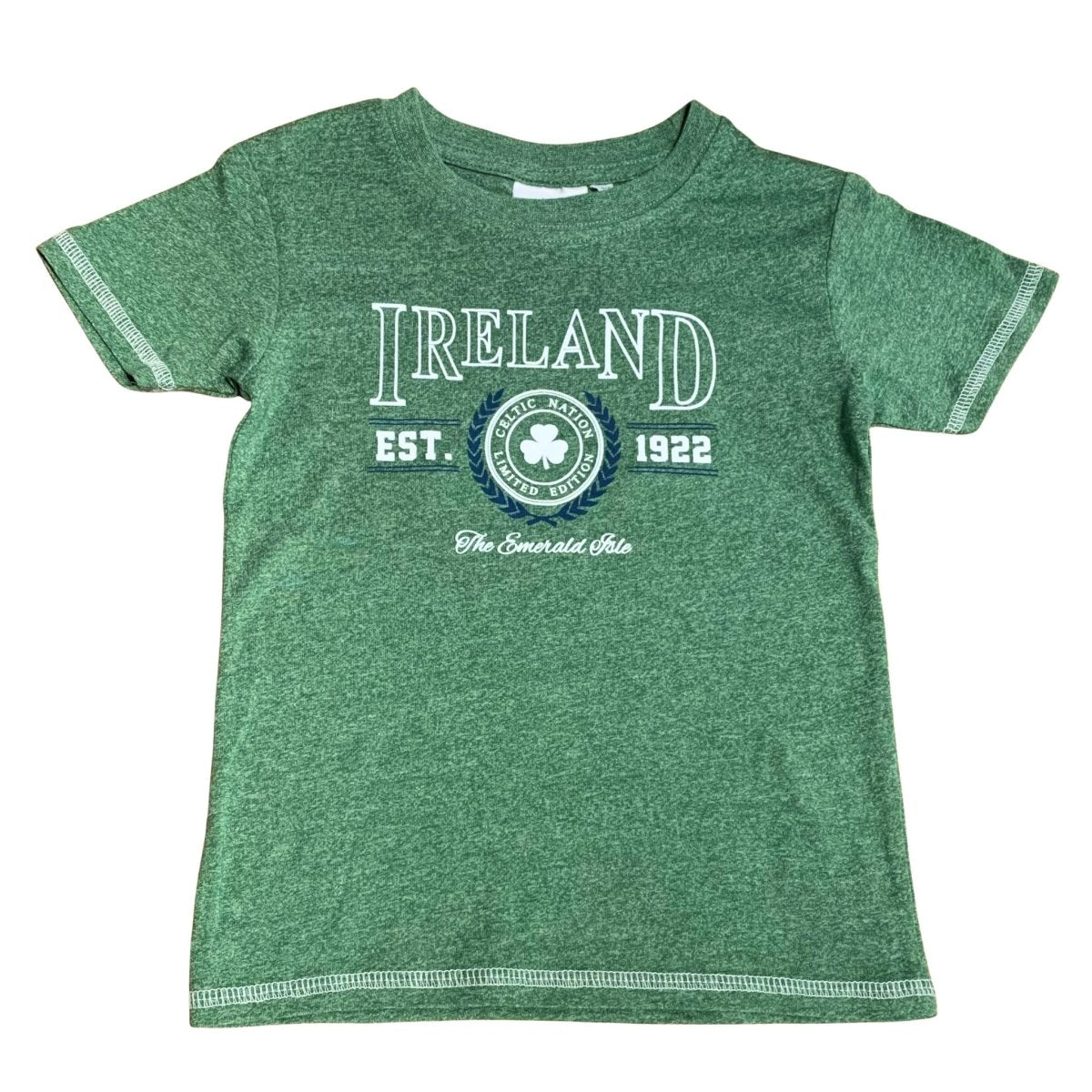 Kids Green Ireland Collegiate T-Shirt - The Celtic Gift Store - Kids