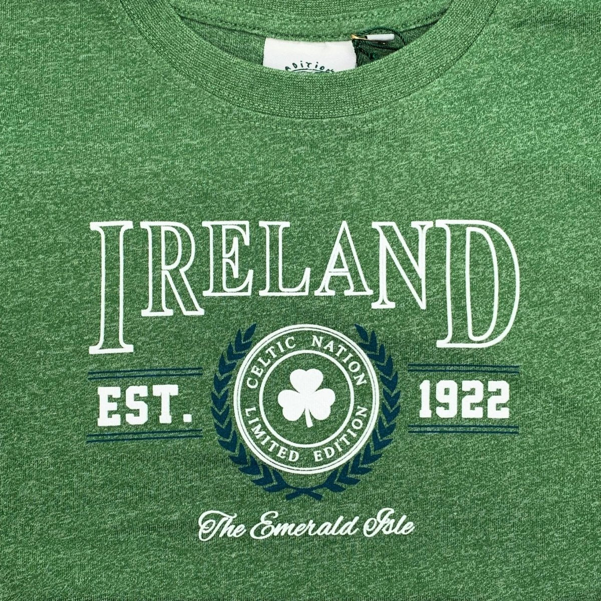 Kids Green Ireland Collegiate T-Shirt - The Celtic Gift Store - Kids