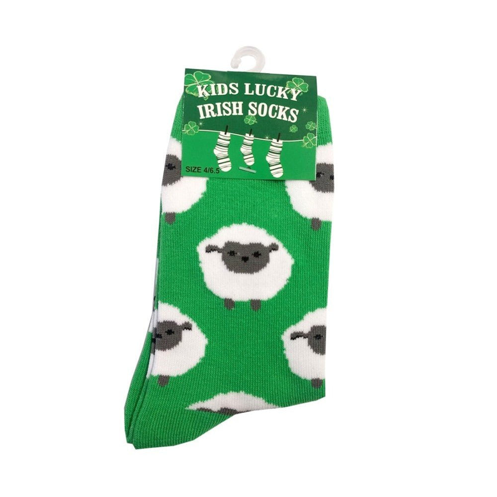 Kids Sheep Socks - Green - The Celtic Gift Store - Socks