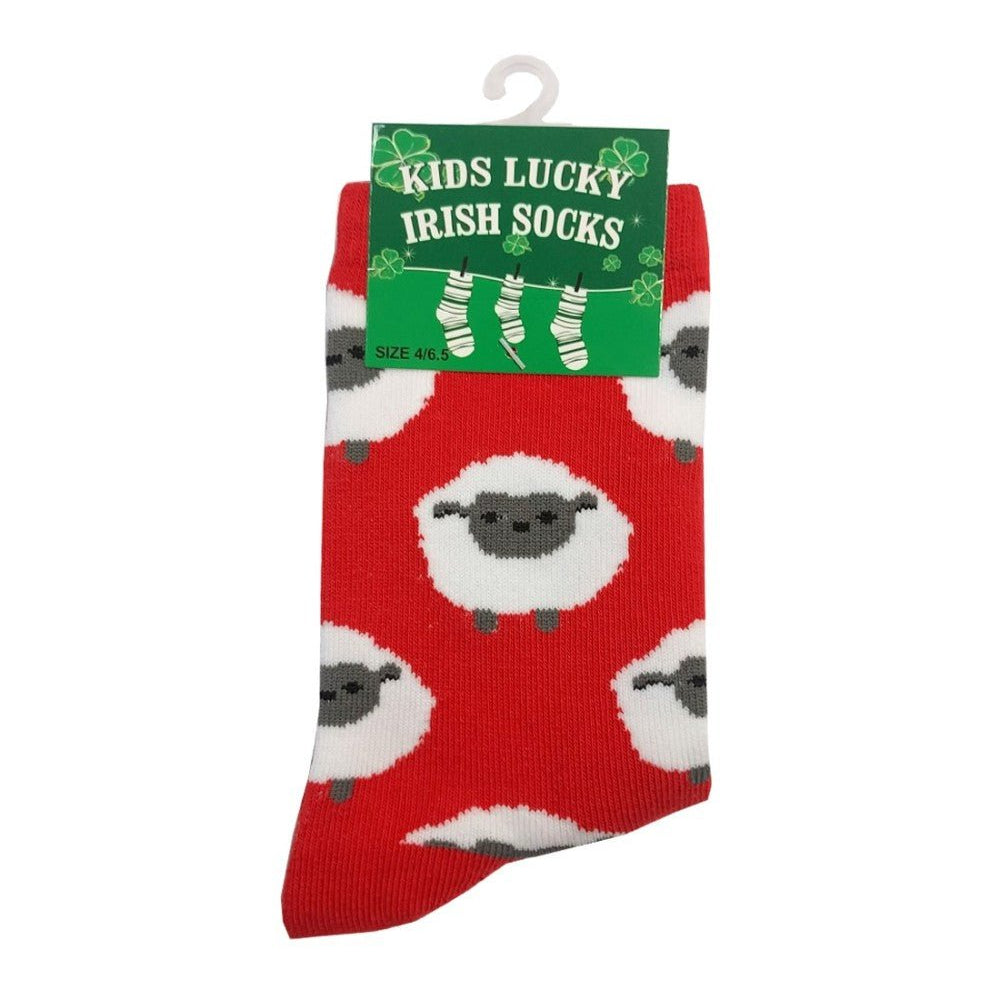Kids Sheep Socks - Red - The Celtic Gift Store - Socks