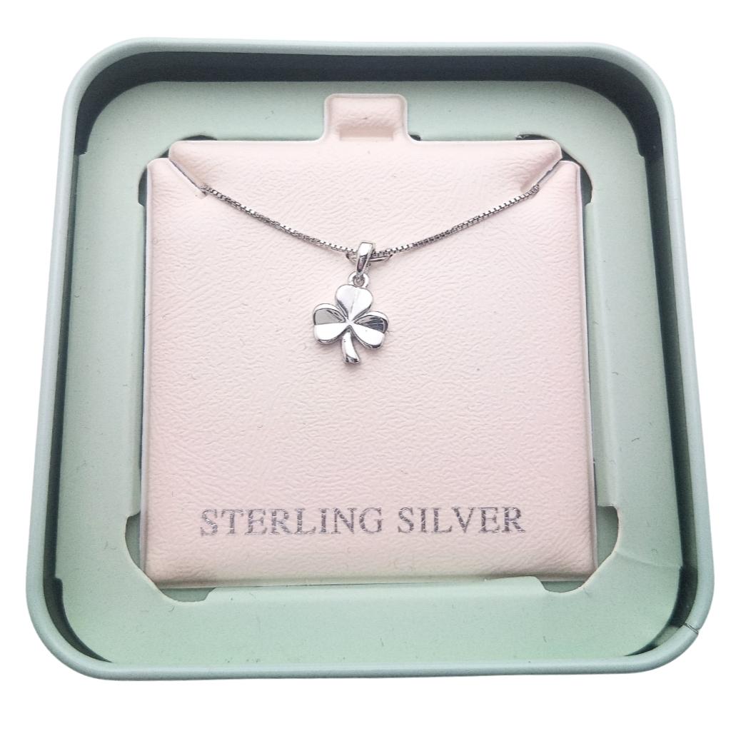 Kid's Sterling Silver Shamrock Necklace
