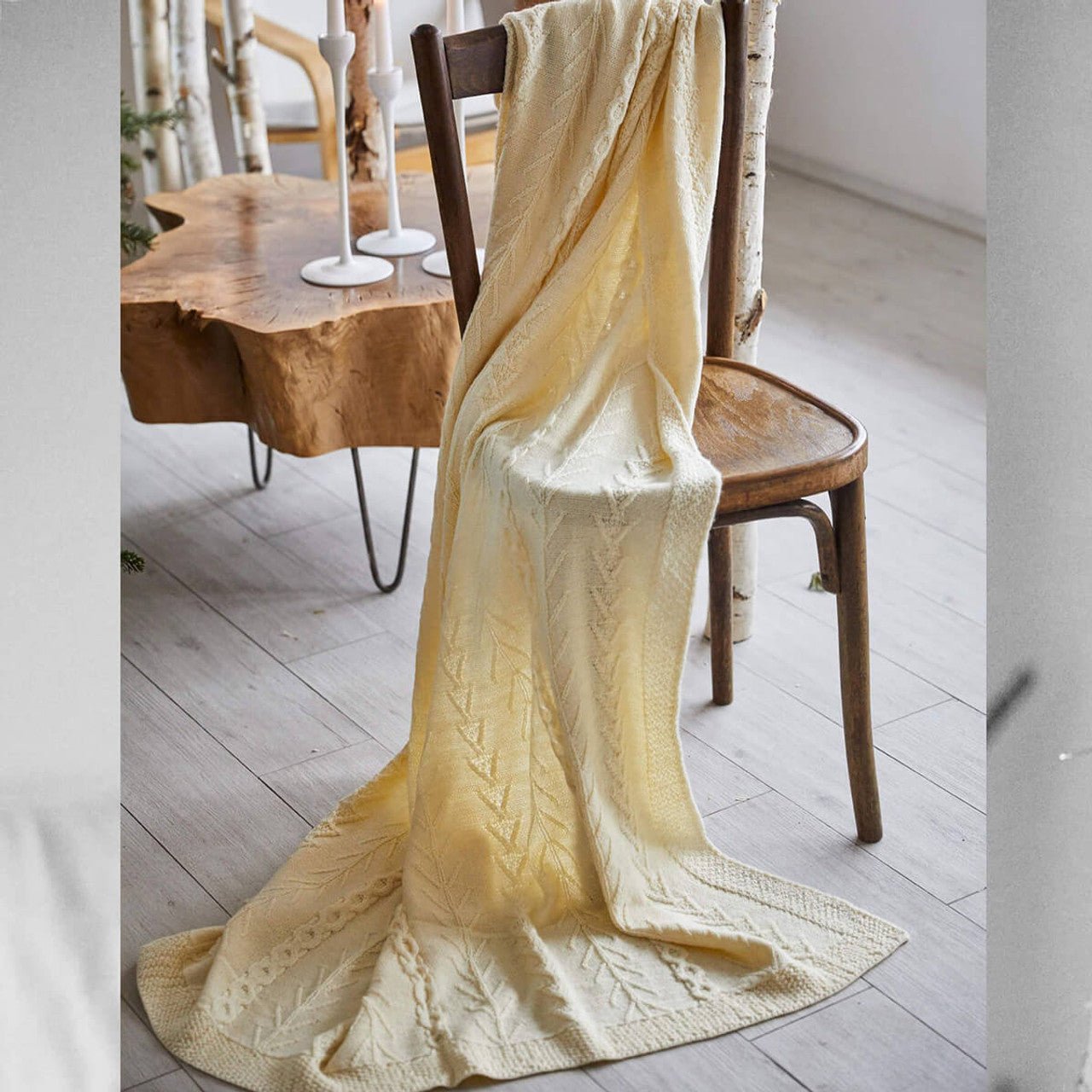 Knitted Double Cable Throw - The Celtic Gift Store - 