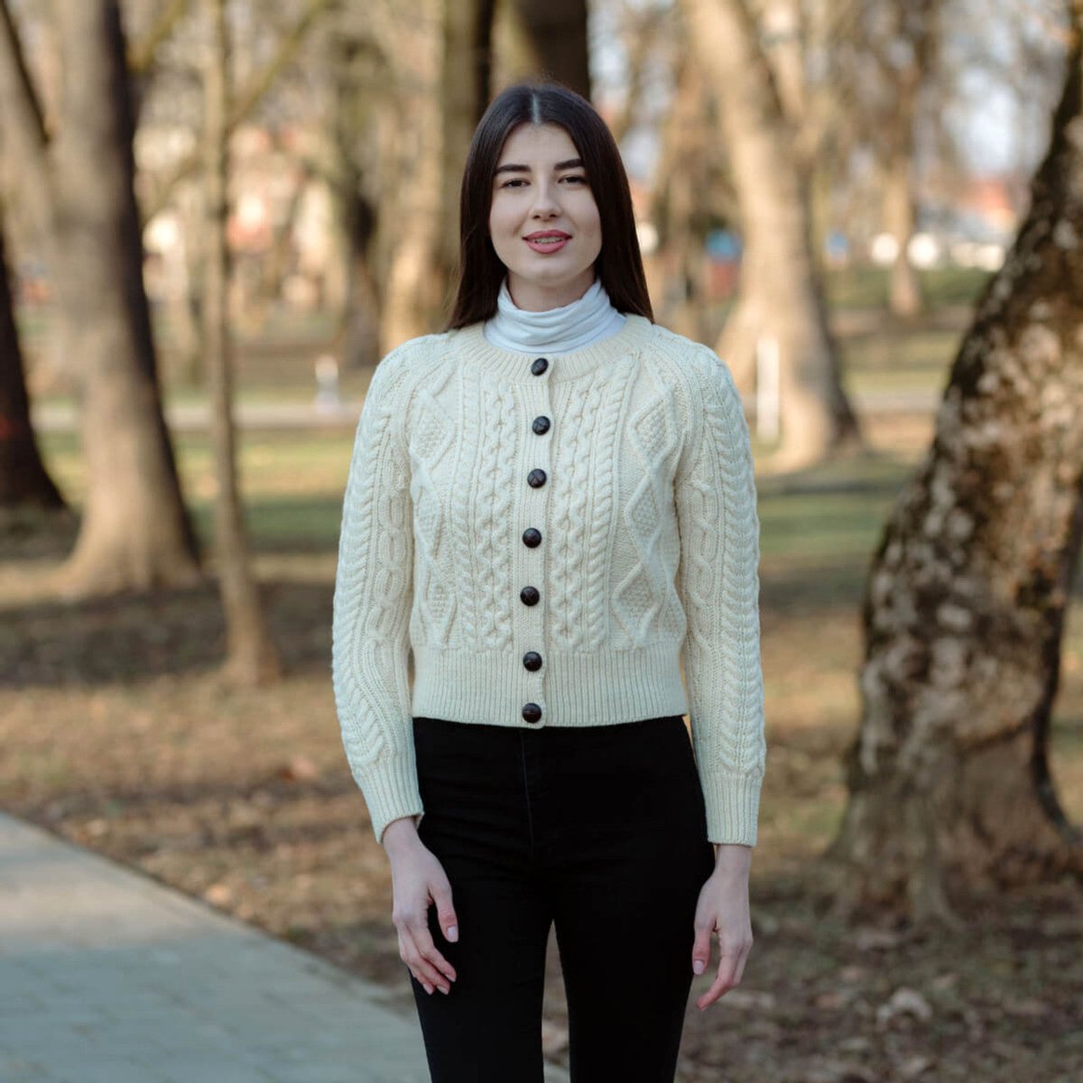 Ladies Cable Cardigan