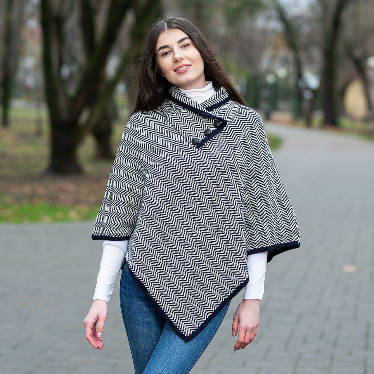 Ladies Herringbone Cape - The Celtic Gift Store - 