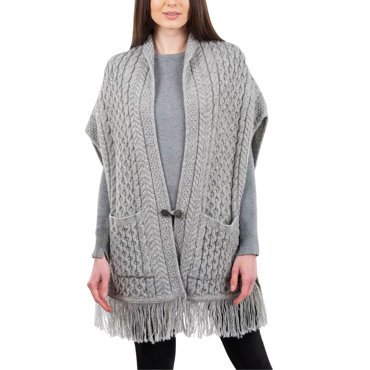 Ladies Merino Wool Pocket Shawl