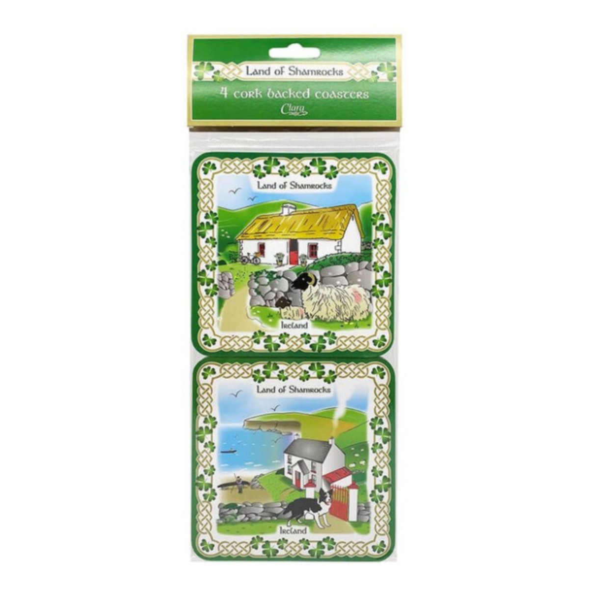 Land of Shamrocks Coaster Set of Four - The Celtic Gift Store - Decor