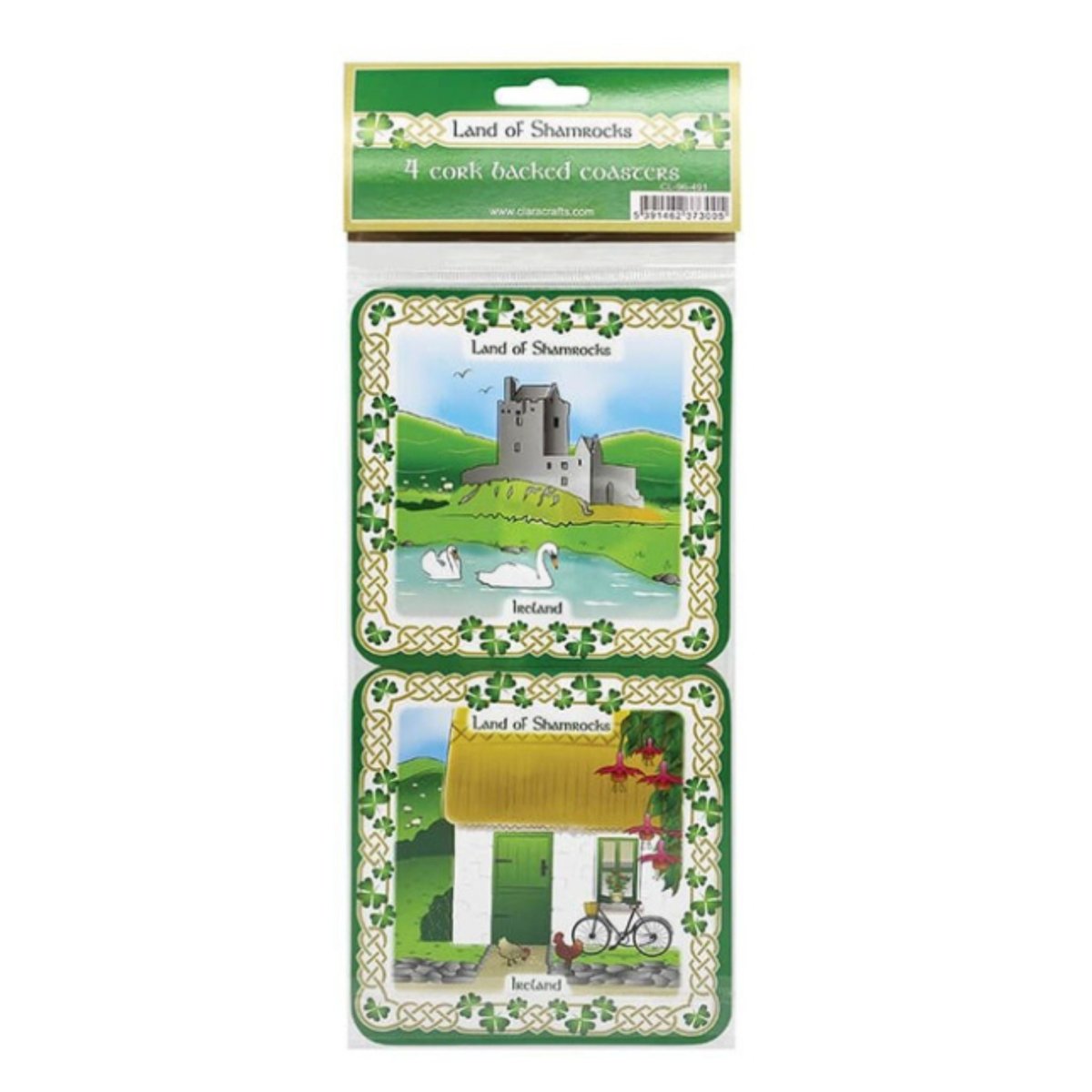 Land of Shamrocks Coaster Set of Four - The Celtic Gift Store - Decor