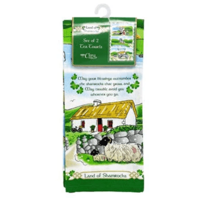Land of Shamrocks Tea Towel Set of Two - The Celtic Gift Store - Decor
