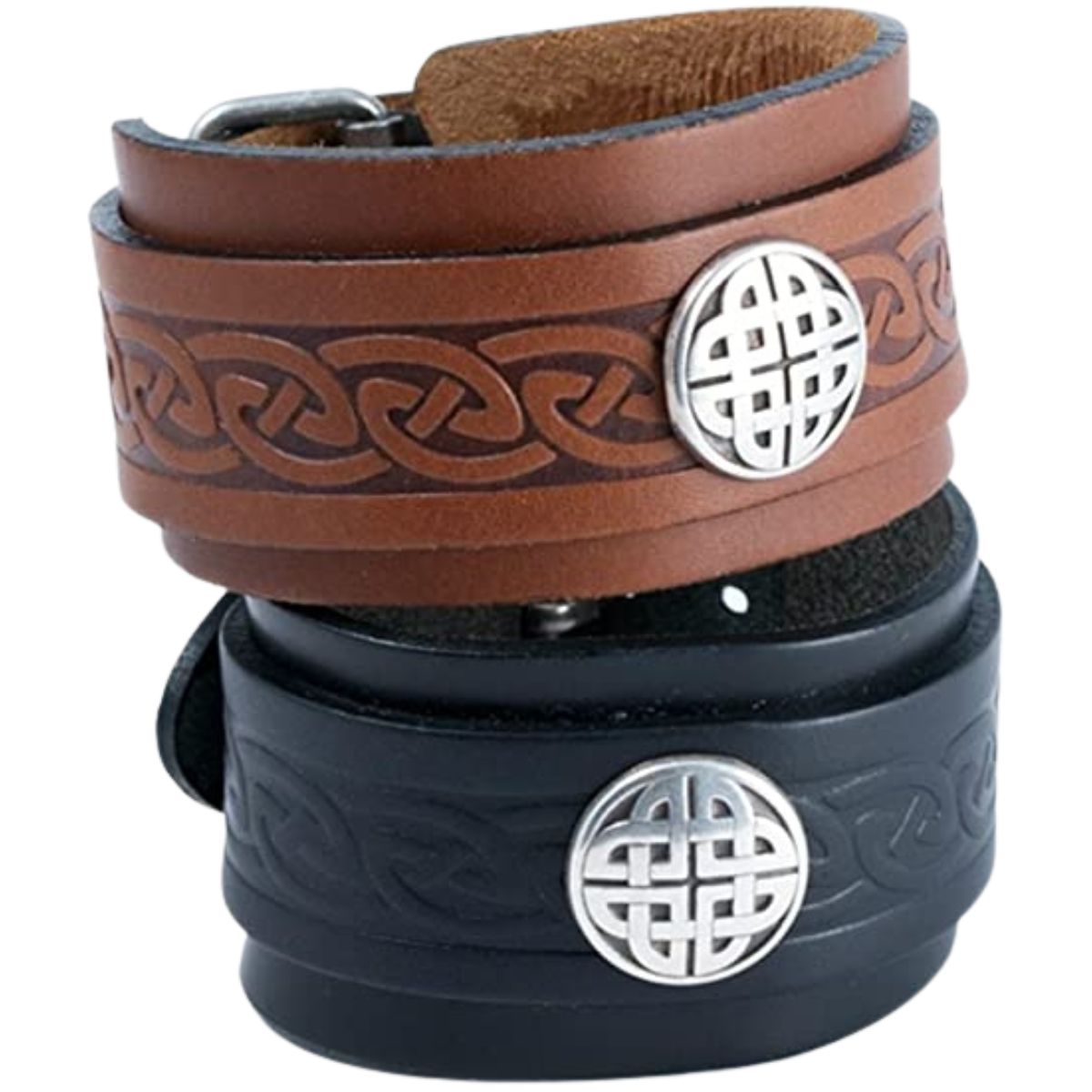 Lee River Celtic Knot Leather Buckle Cuff