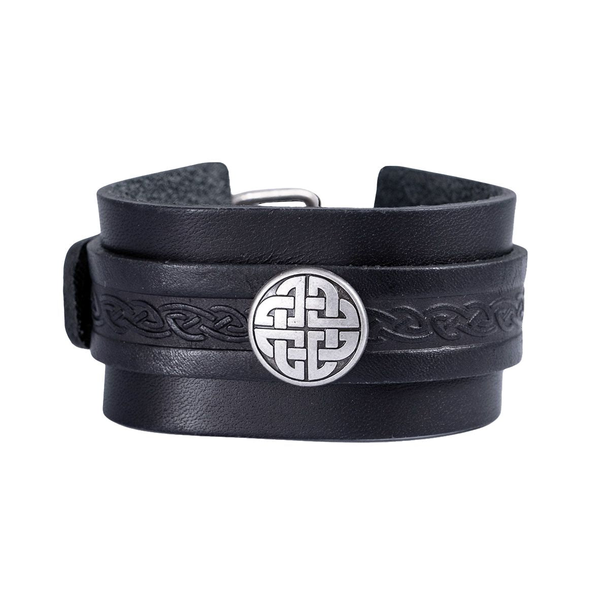 Lee River Celtic Knot Leather Buckle Cuff