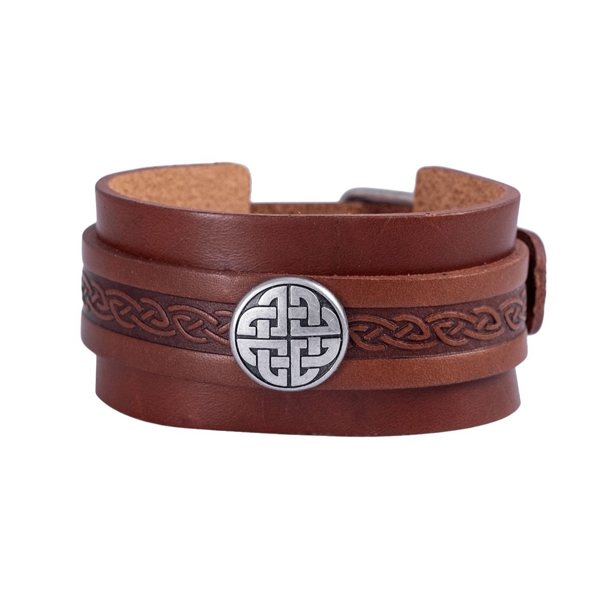Lee River Celtic Knot Leather Buckle Cuff