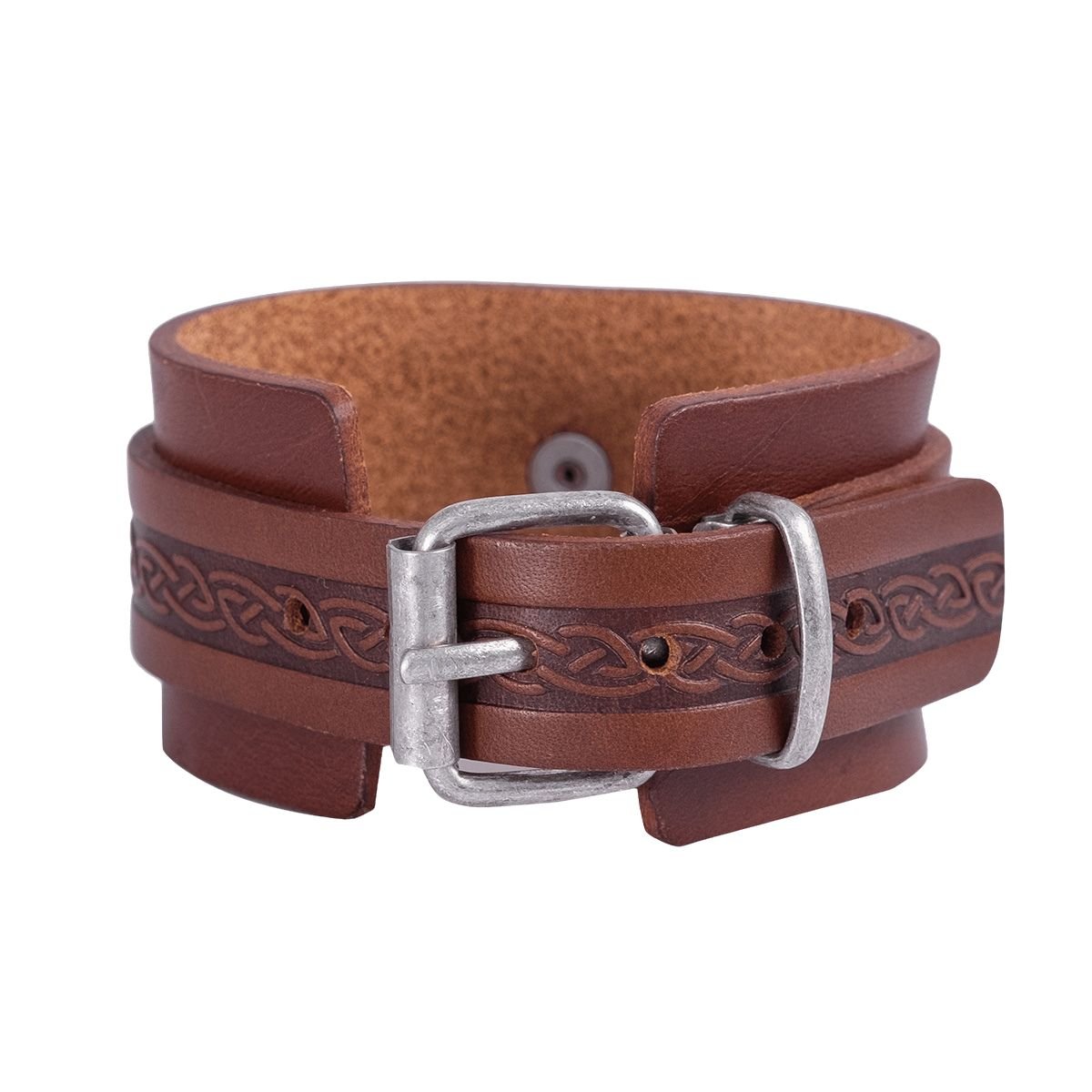 Lee River Celtic Knot Leather Buckle Cuff