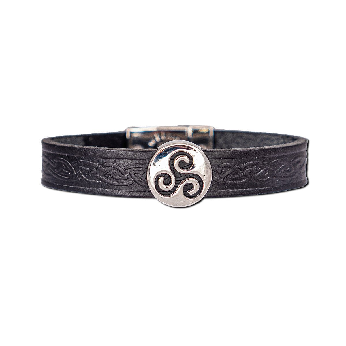 Lee River Triskele Leather Cuff Bracelet - The Celtic Gift Store - bracelets