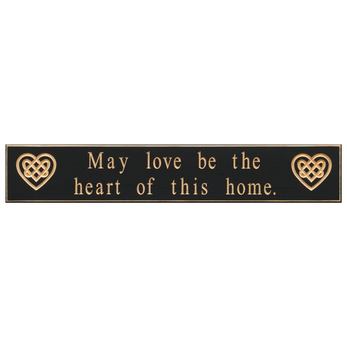 May Love Be The Heart of This Home Wooden Sign- Black - The Celtic Gift Store - Home Decor