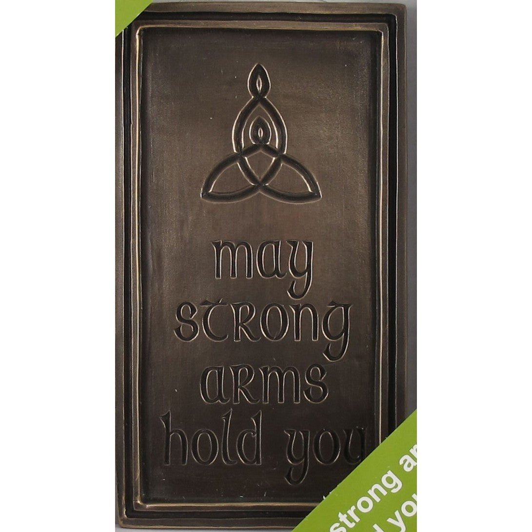 May Strong Arms Hold You Bronze Wall Plaque - The Celtic Gift Store - Decor