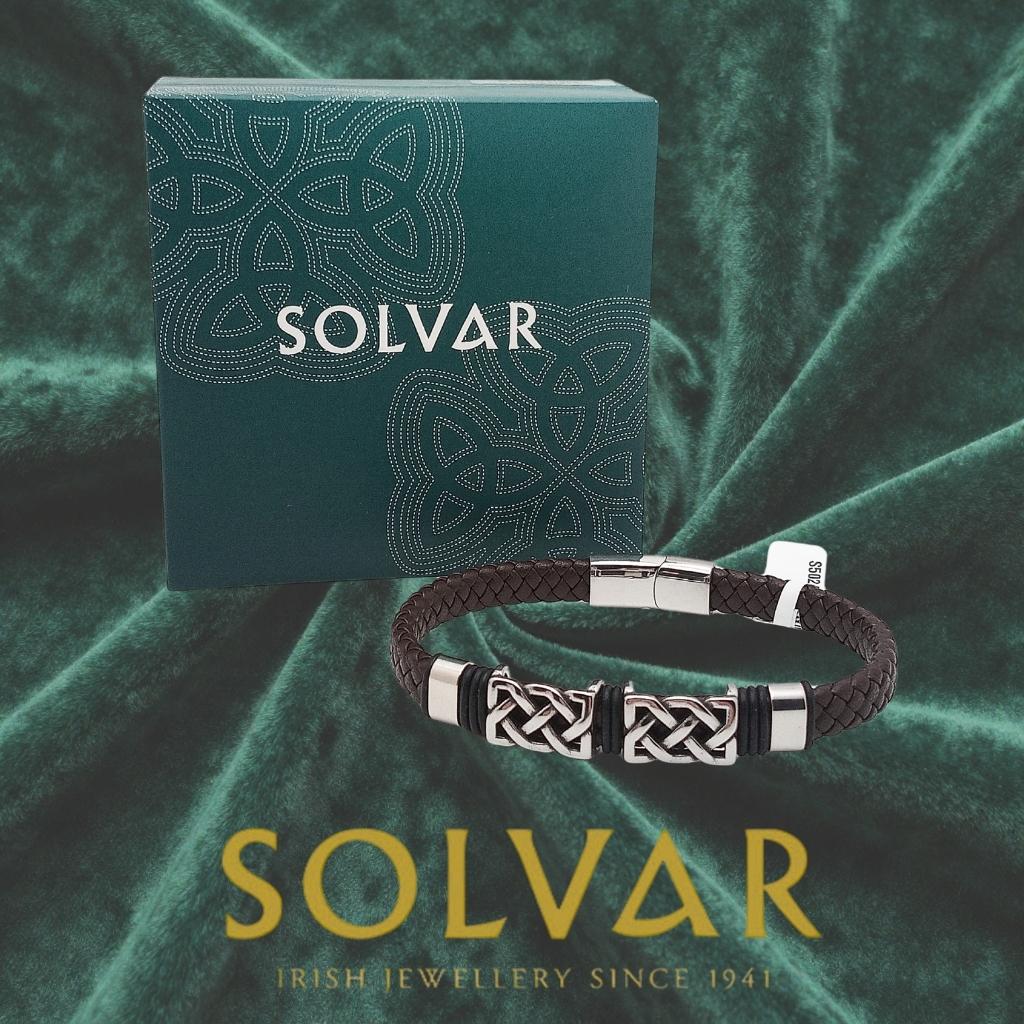 Men's Brown Leather Celtic Knot Bracelet by Solvar Jewelry - Bracelets