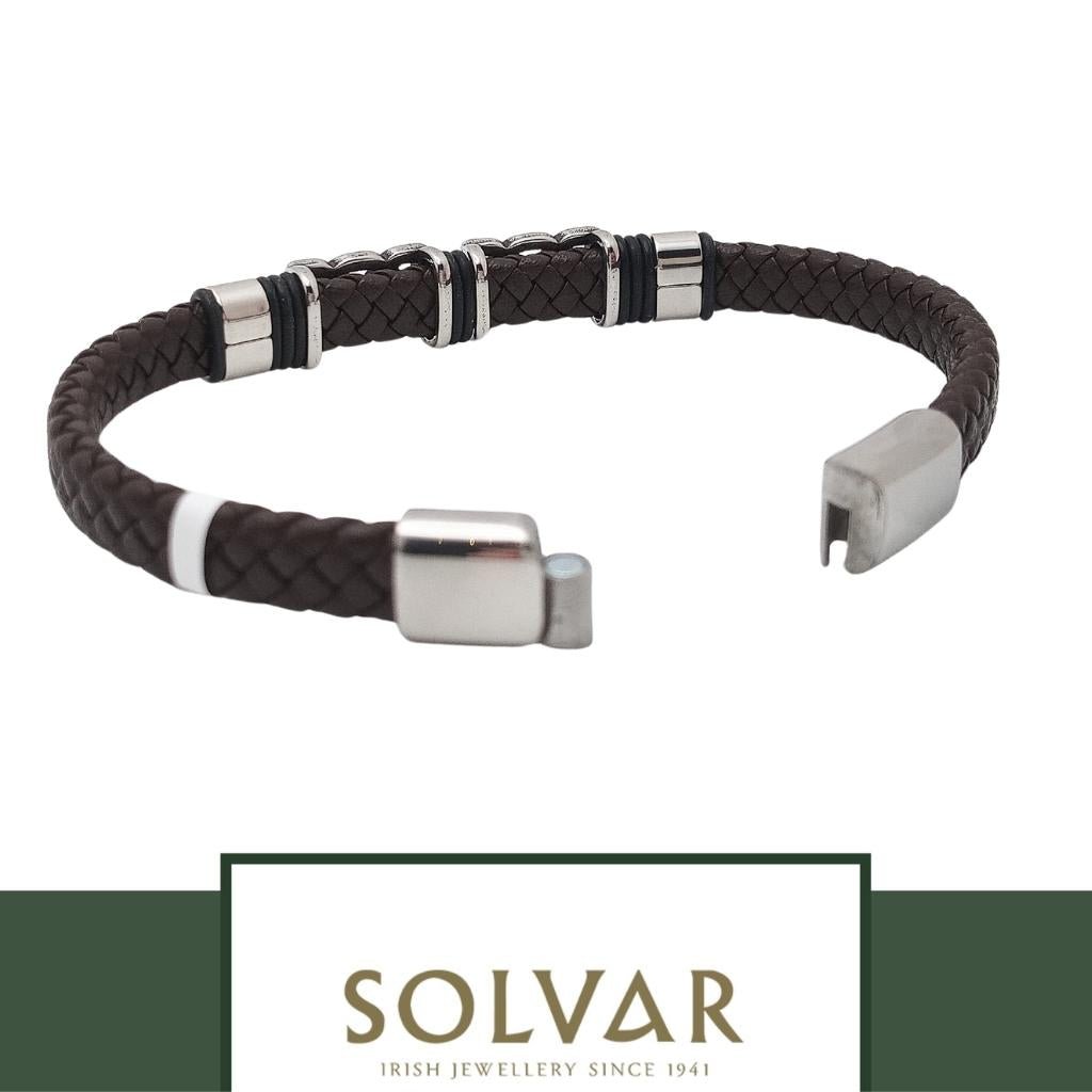Men's Brown Leather Celtic Knot Bracelet by Solvar Jewelry - Bracelets