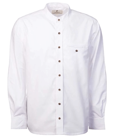 Men's Comfort Cotton Grandfather Shirt - White - The Celtic Gift Store - Clothing
