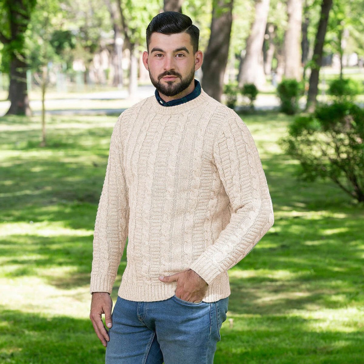 Mens Crew Neck Sweater - The Celtic Gift Store - 