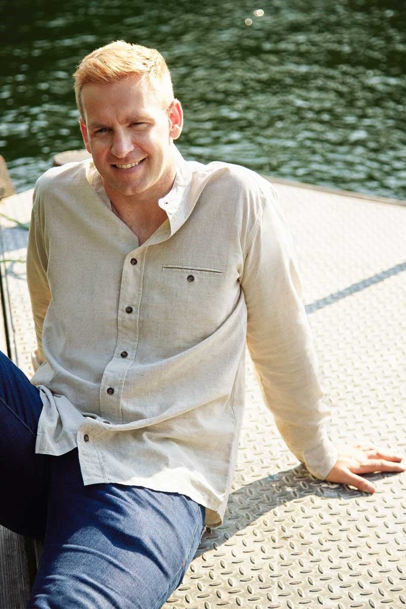 Men's Irish Collarless Linen Grandad Shirt - Natural Beige - The Celtic Gift Store - Clothing