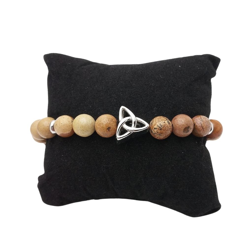 Men's Jasper Bead Trinity Knot Bracelet by Solvar Jewelry - Bracelets