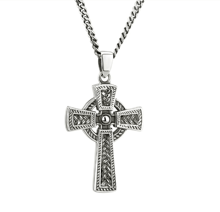 Men's Oxidized Sterling Silver Celtic Cross - The Celtic Gift Store - Necklaces
