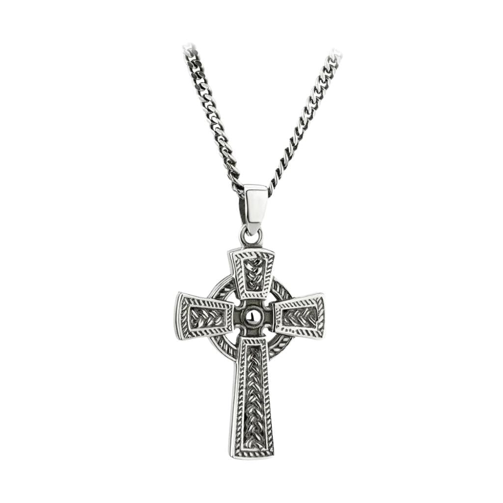 Men's Oxidized Sterling Silver Celtic Cross