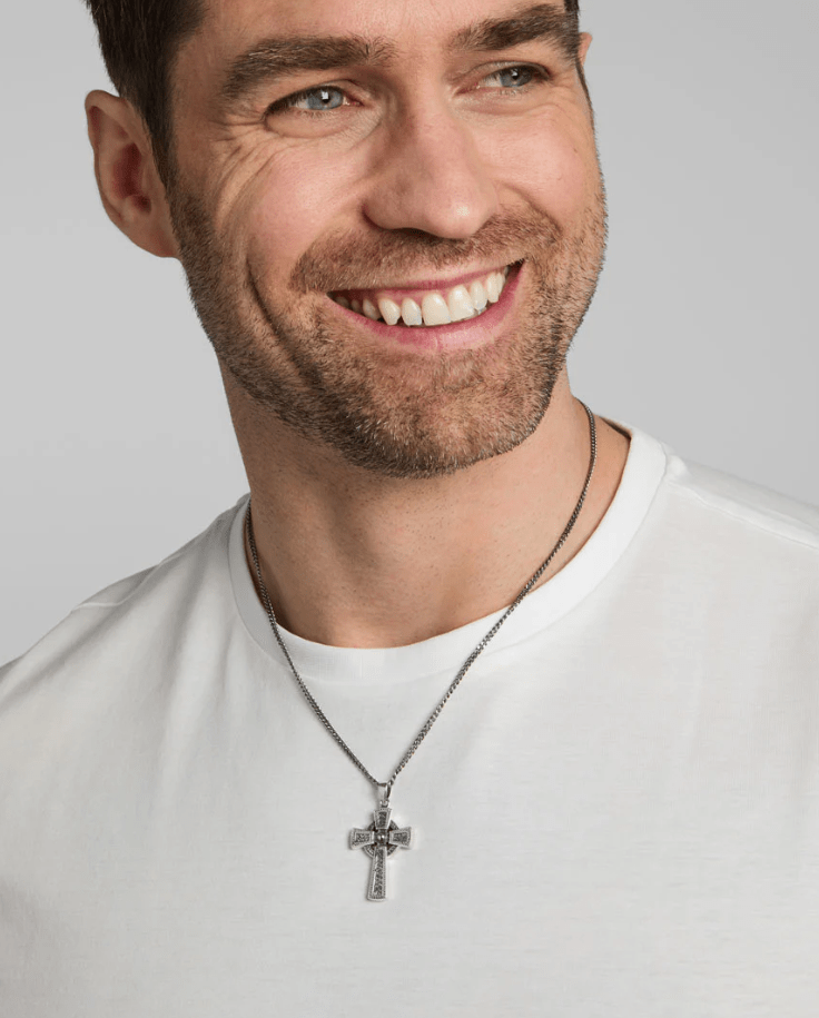 Men's Oxidized Sterling Silver Celtic Cross - The Celtic Gift Store - Necklaces