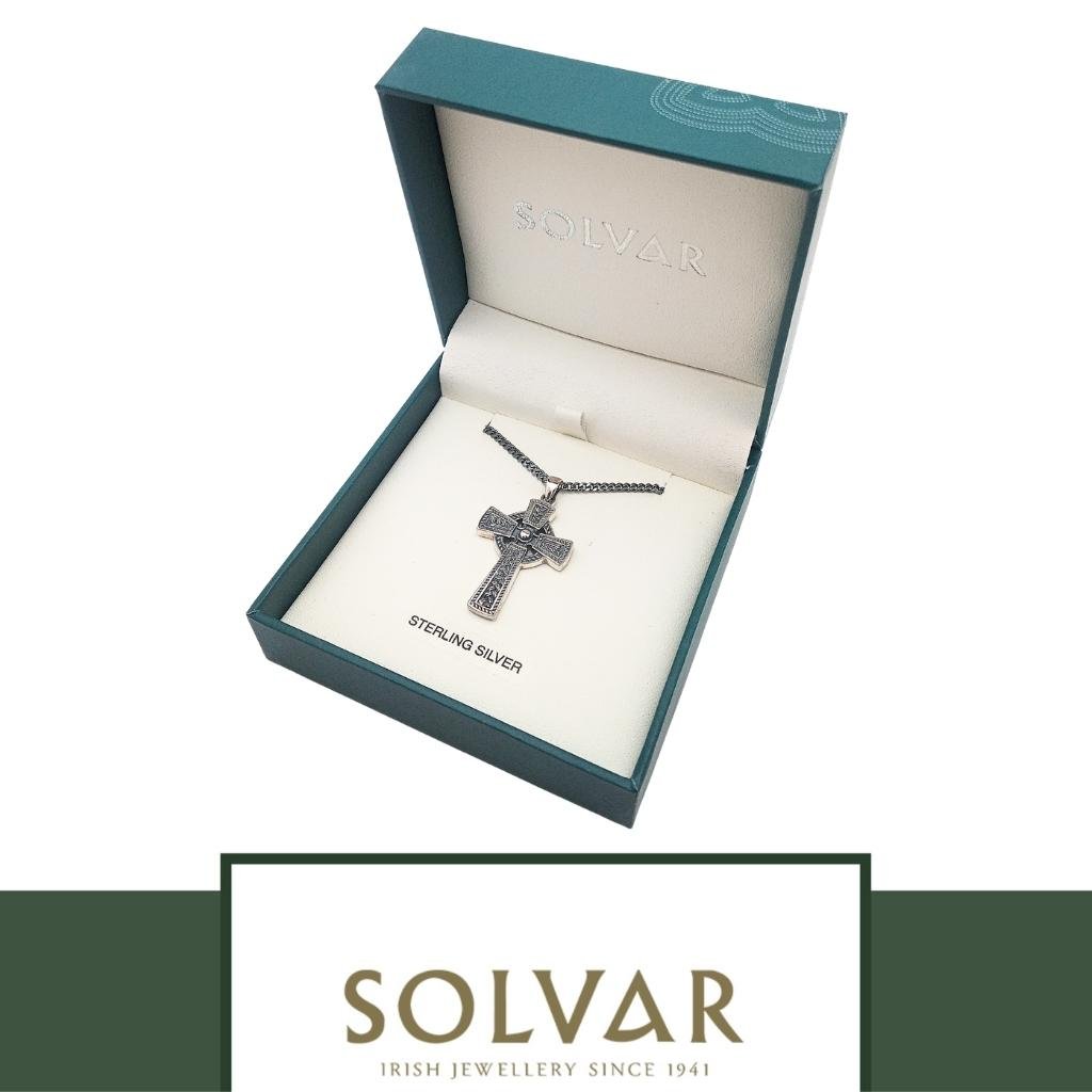 Men's Oxidized Sterling Silver Celtic Cross