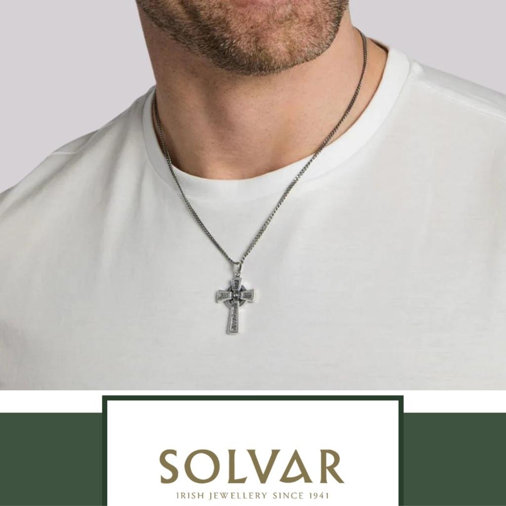 Men's Oxidized Sterling Silver Celtic Cross
