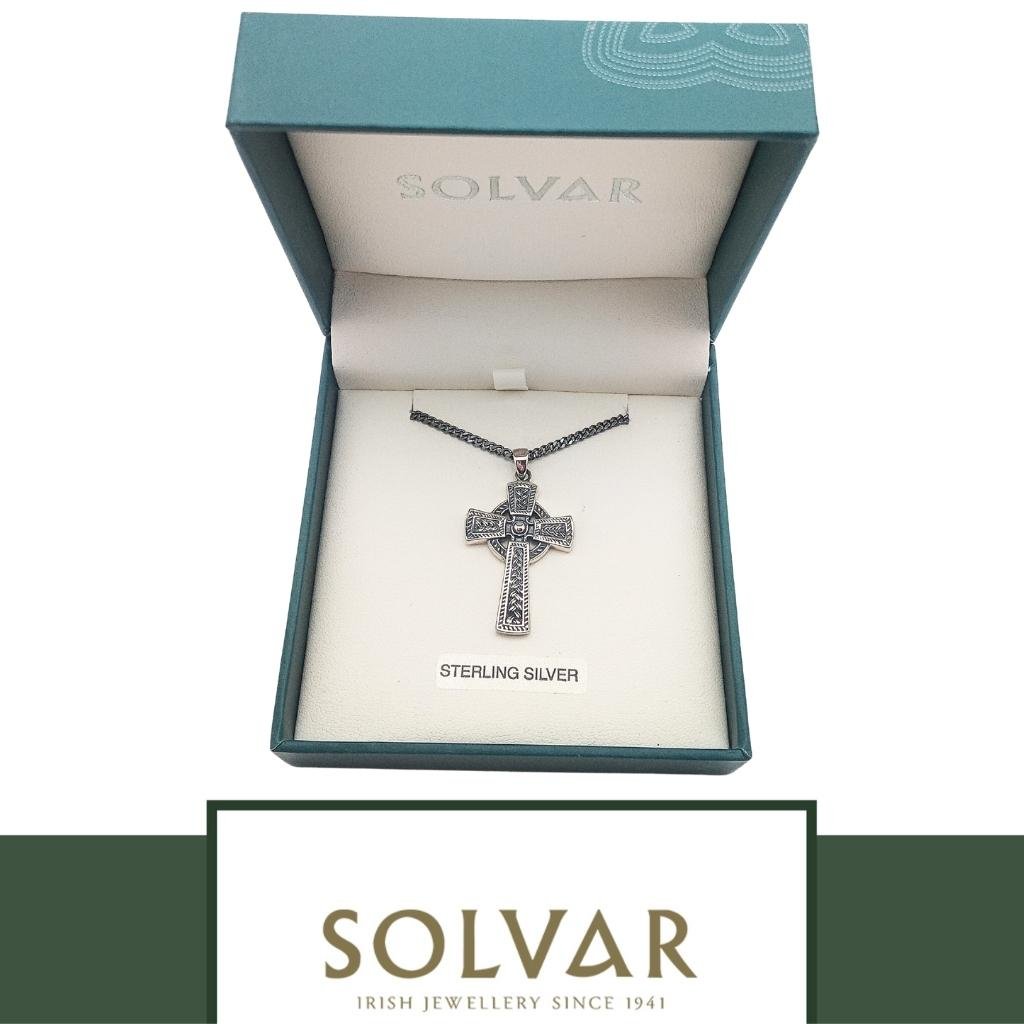 Men's Oxidized Sterling Silver Celtic Cross