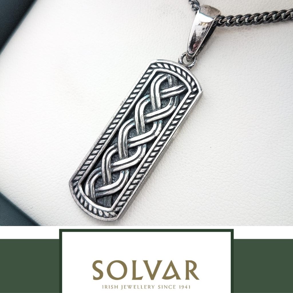 Men's Sterling Silver Celtic Knot Ingot Necklace