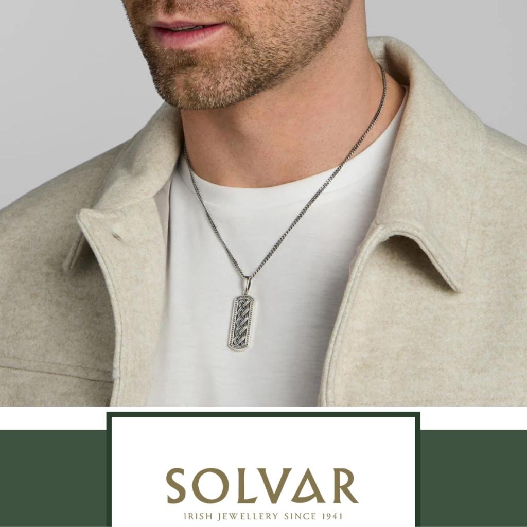 Men's Sterling Silver Celtic Knot Ingot Necklace