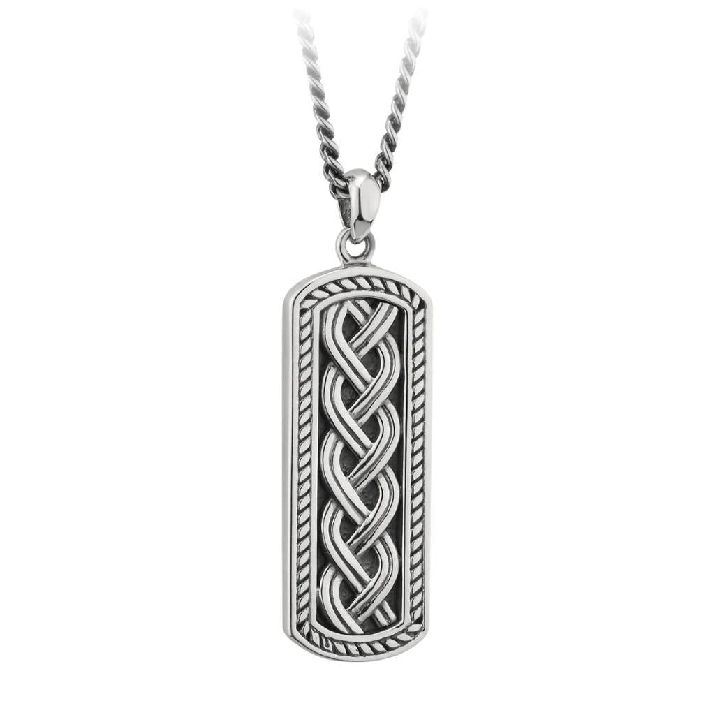 Men's Sterling Silver Celtic Knot Ingot Necklace