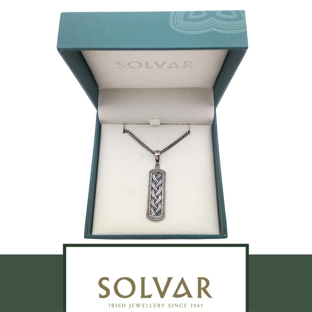 Men's Sterling Silver Celtic Knot Ingot Necklace