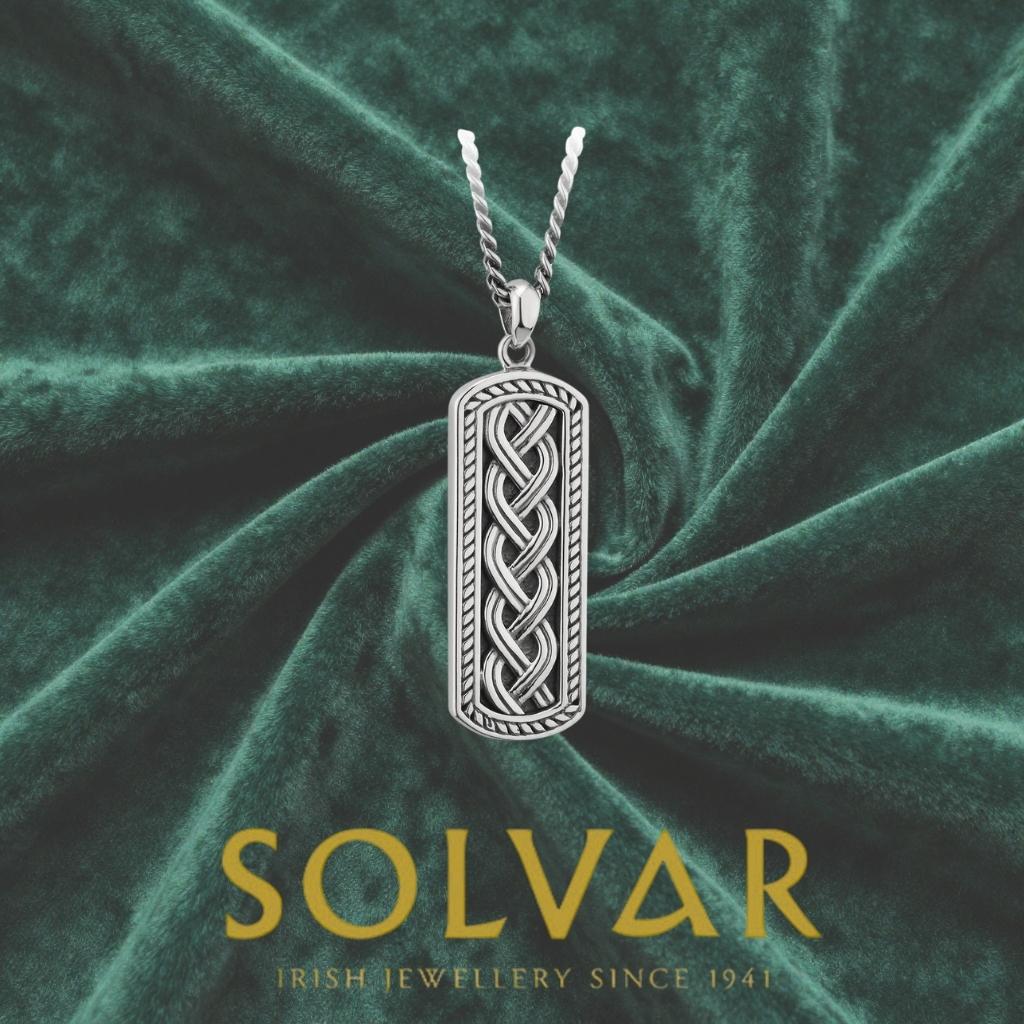 Men's Sterling Silver Celtic Knot Ingot Necklace