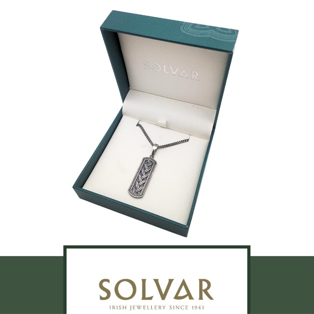 Men's Sterling Silver Celtic Knot Ingot Necklace