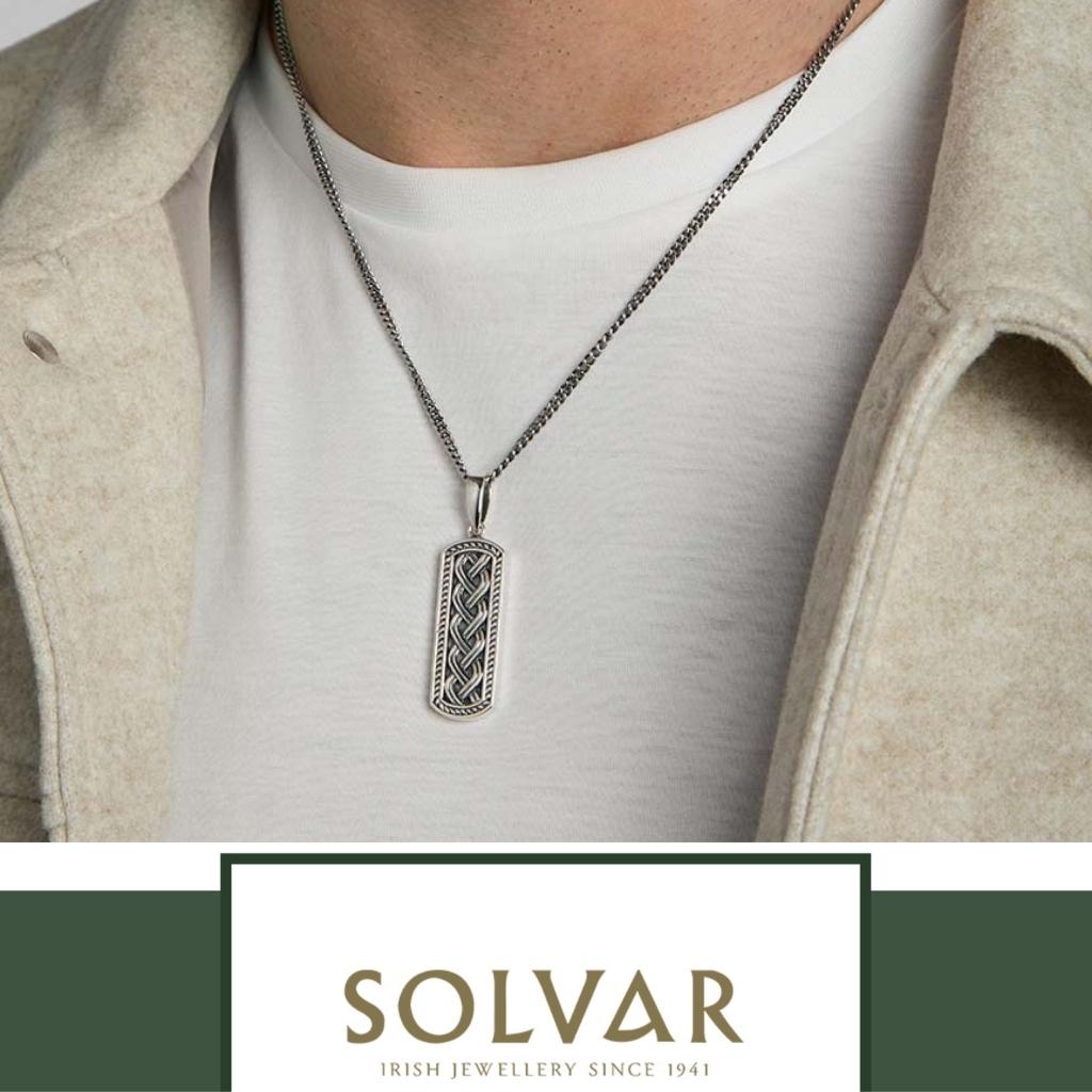 Men's Sterling Silver Celtic Knot Ingot Necklace