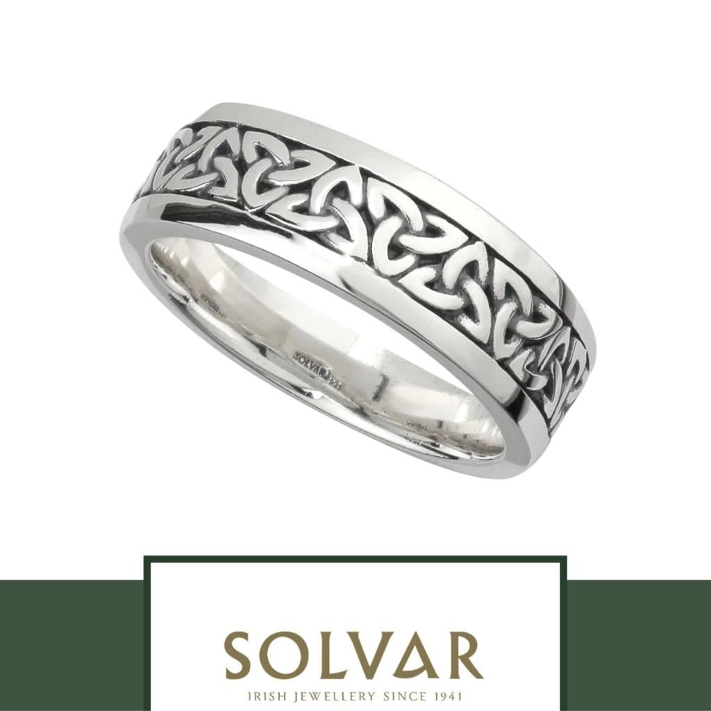 Men's Sterling Silver Oxidized Trinity Knot Ring