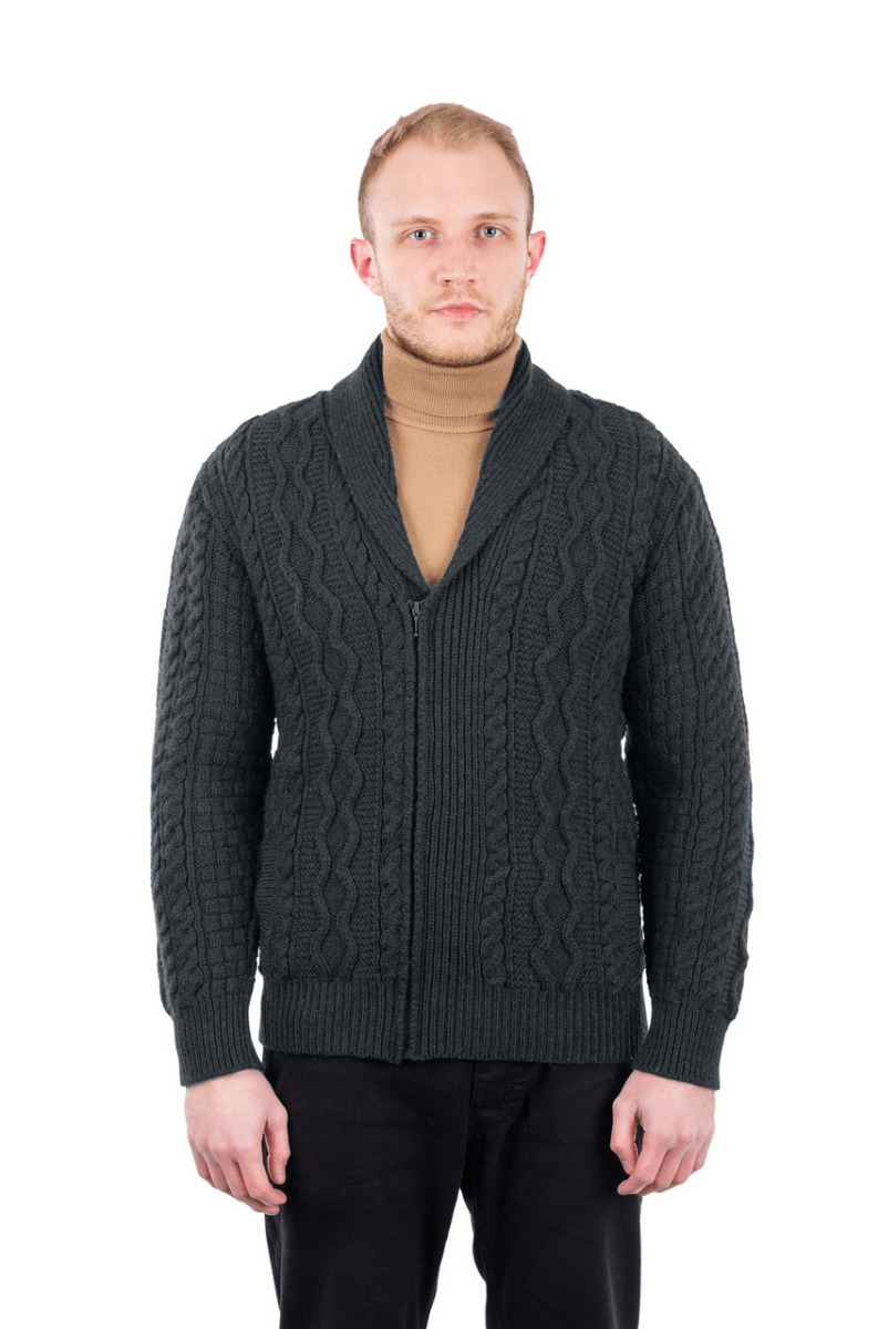 Mens Zipper Knit Cardigan - The Celtic Gift Store - 