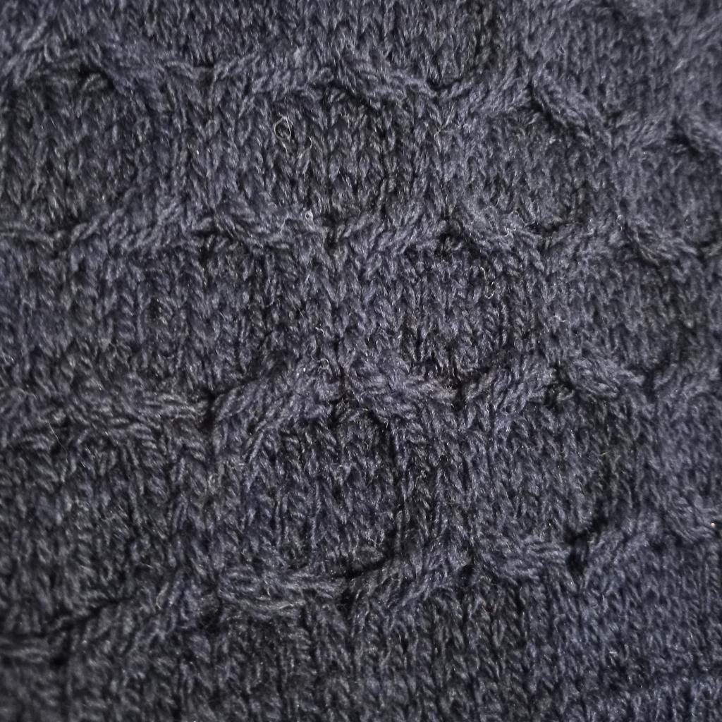 Merino Wool Aran Shamrock Throw - Navy by Aran Woollen Mills - Blankets and Bedding