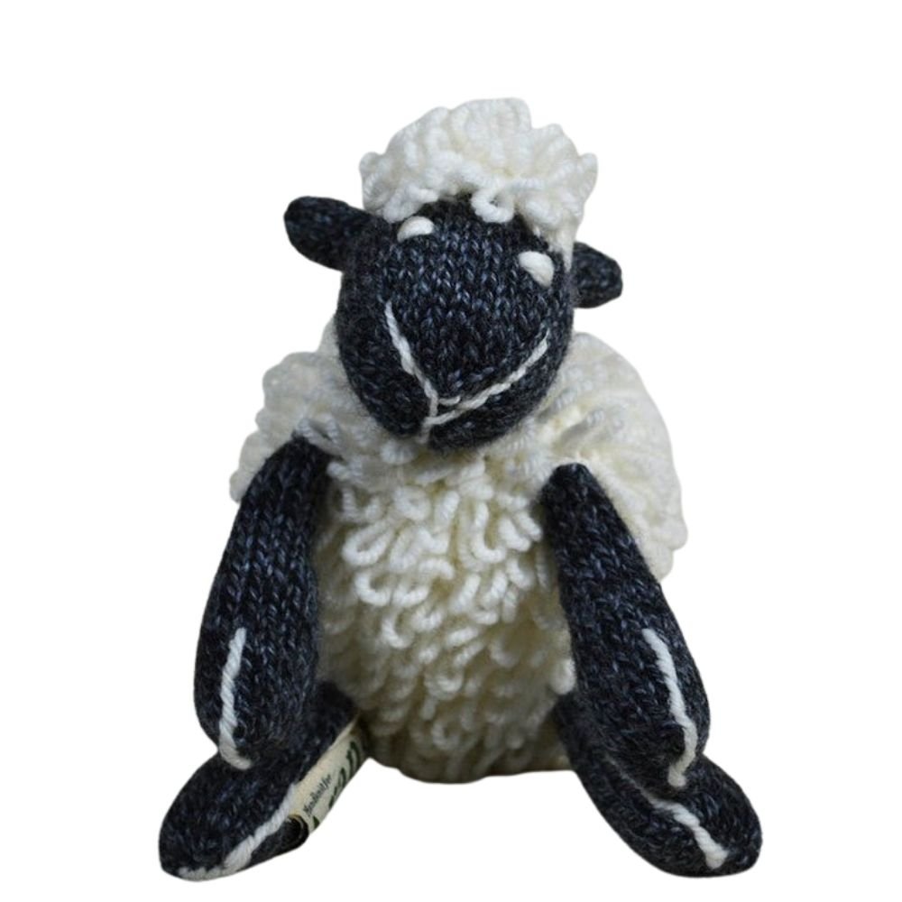Merino Wool White and Charcoal Sheep Plush