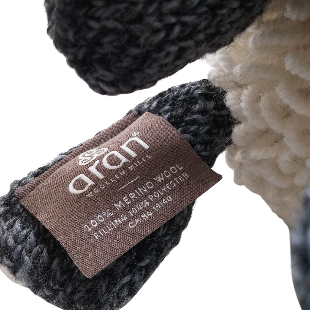Merino Wool White and Charcoal Sheep Plush