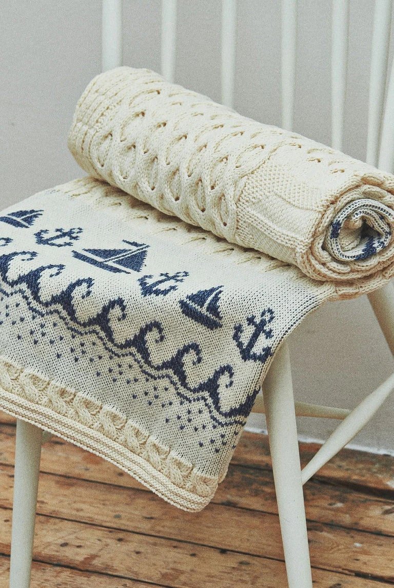 Merino Wool Wild Atlantic Throw - Cream - The Celtic Gift Store - Blankets and Bedding