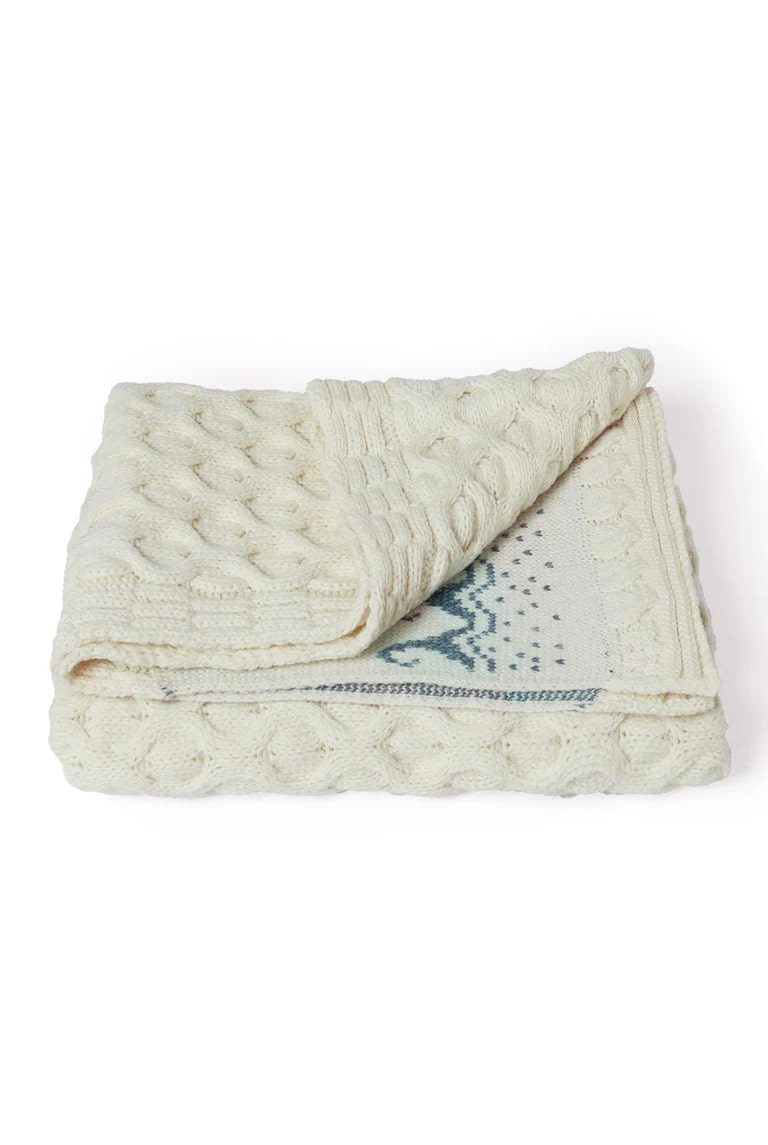 Merino Wool Wild Atlantic Throw - Cream - The Celtic Gift Store - Blankets and Bedding