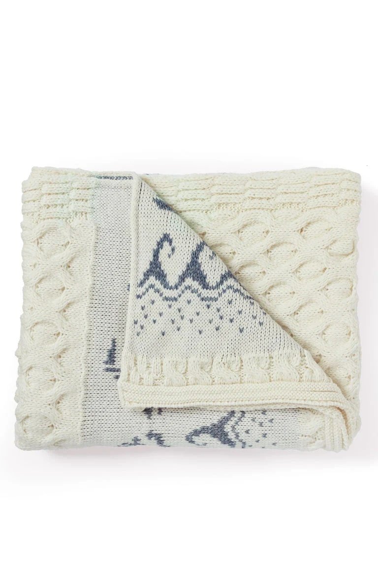 Merino Wool Wild Atlantic Throw - Cream - The Celtic Gift Store - Blankets and Bedding