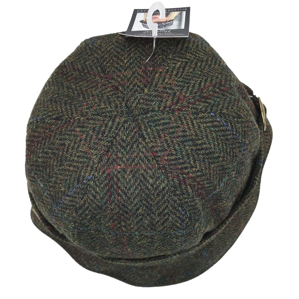 Mucros Weaver Dark Green Tweed Flapper Cap 49 by Mucros Weavers - Hats