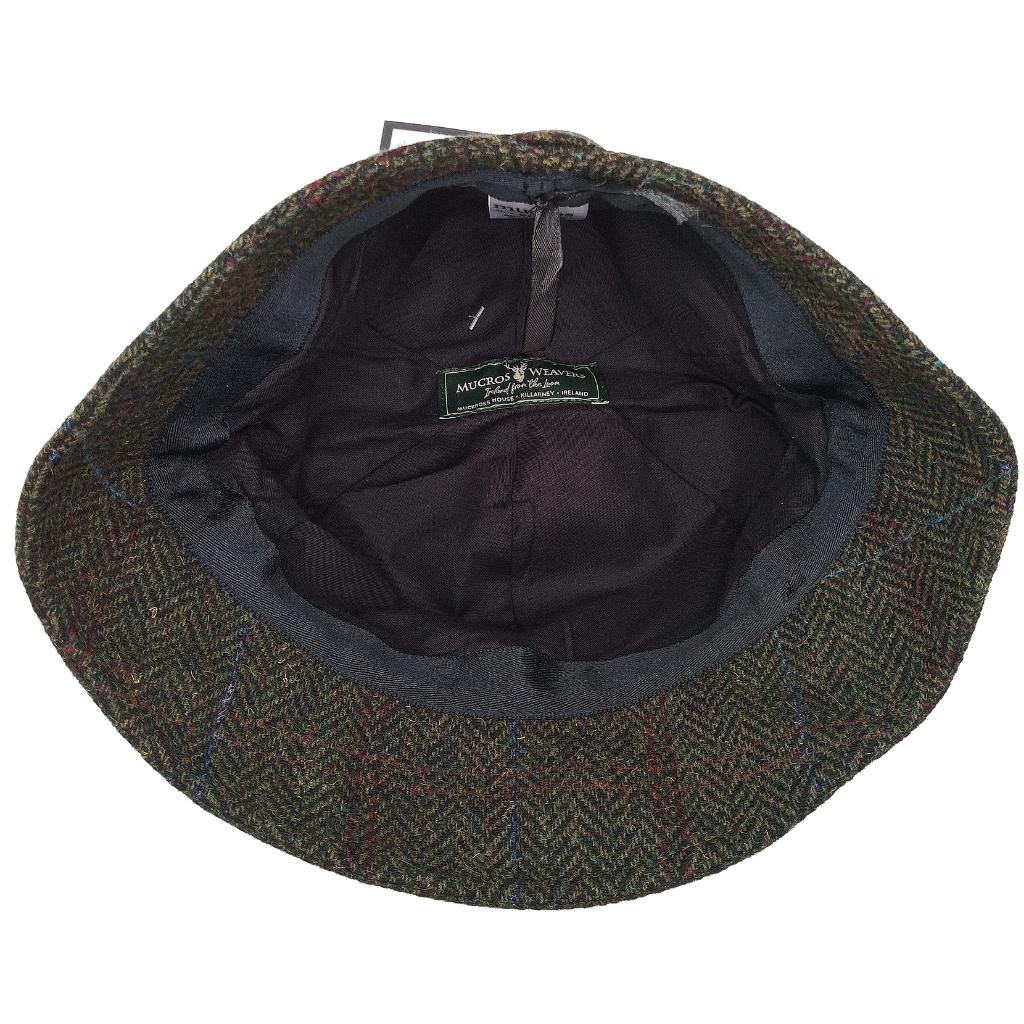 Mucros Weaver Dark Green Tweed Flapper Cap 49 by Mucros Weavers - Hats