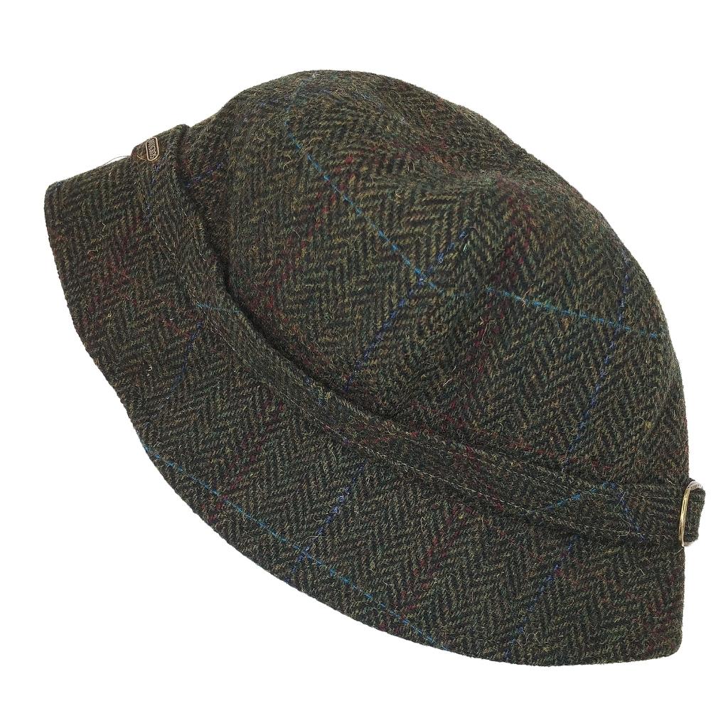 Mucros Weaver Dark Green Tweed Flapper Cap 49 by Mucros Weavers - Hats