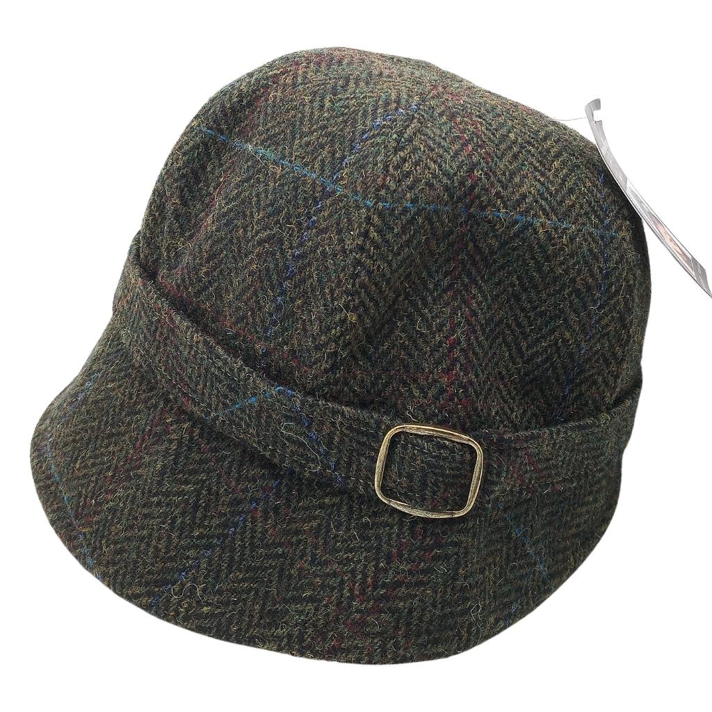 Mucros Weaver Dark Green Tweed Flapper Cap 49 by Mucros Weavers - Hats